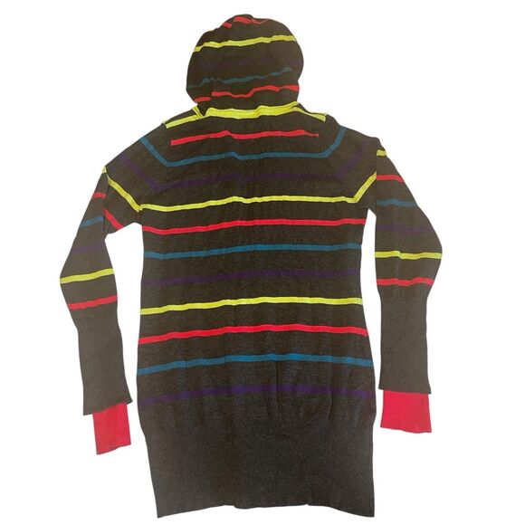 rue21 Striped Hoodie Sweater Tunic XL Fall Layering Y2K Retro Knit - Picture 3 of 11